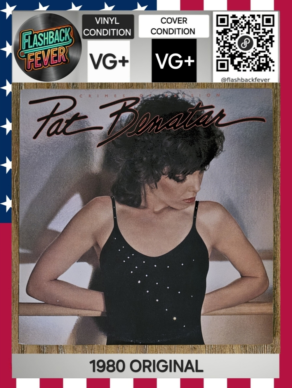 PAT BENATAR•Crimes Of Passion•1980 US (#CHE 1275) PRC, Compton Pressing